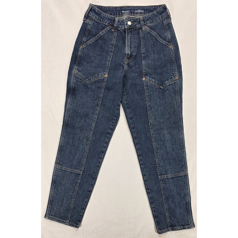 Old Navy Utility Jeans Women's 4 High Rise Relaxed Dark Wash Modern 90s Gorpcore